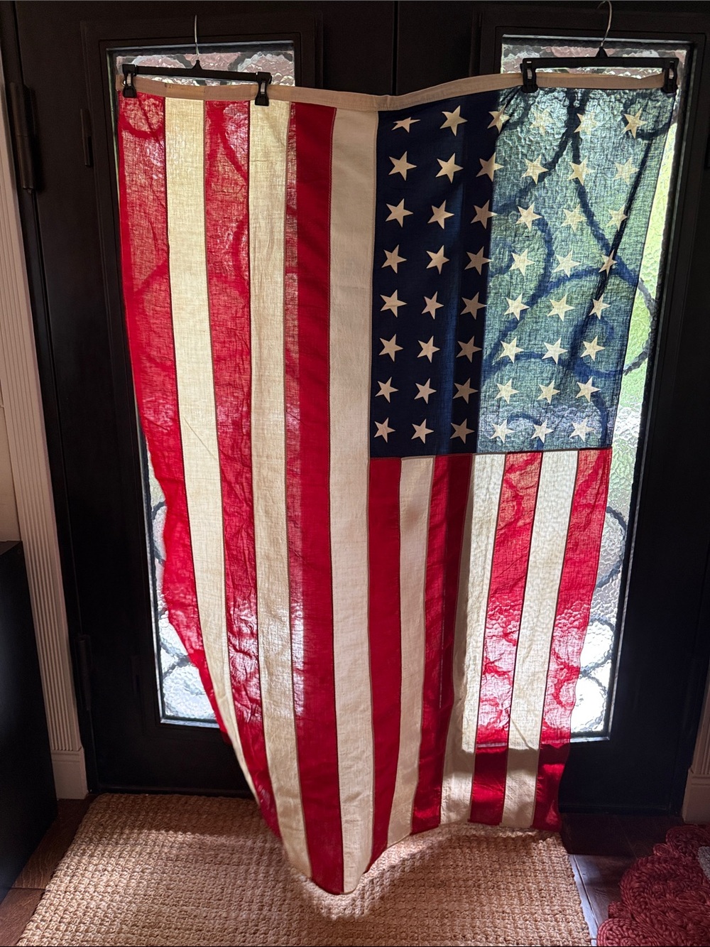 Vintage 48 Star American Flag 4x6 Sewn Stripes Cotton Bunting 1912-1959 USA